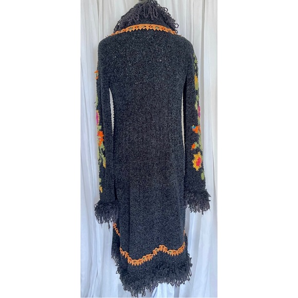 🌹SOLD🌹Rare Retro Paradyz Couture for Anthropologie Knit Fringe L - Picture 5 of 6